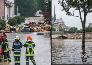 Povodně ohrožují Paříž i menší města v Bavorsku.