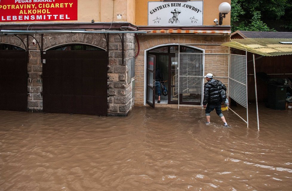 Povodňová situace v Hřensku 3. června 2013 dopoledne
