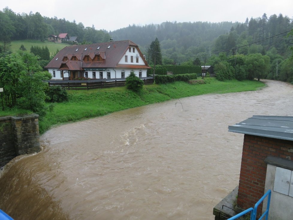 Řeky a potoky se na Moravě začaly vylévat kvůli nepřetržitému hustému dešti. Řeka Morava u Rohatce na Hodonínsku je už zcela plná.