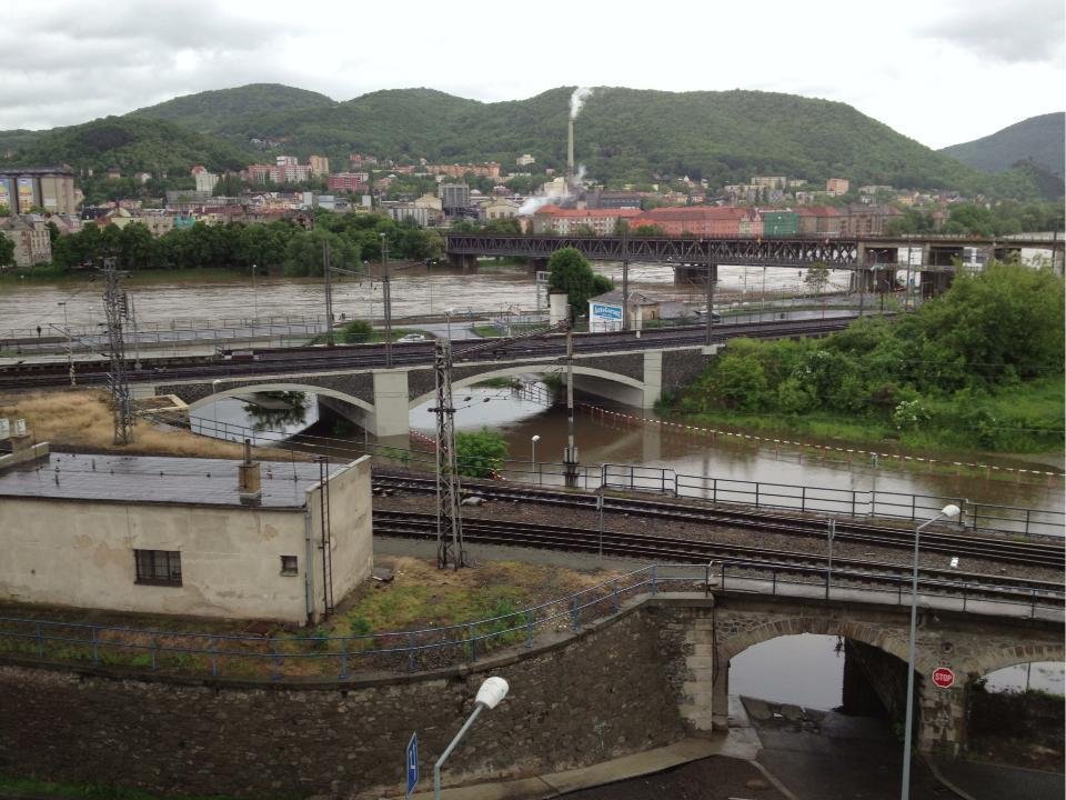 Povodně 2013: Situace v Ústí nad Labem v úterý 3. června dopoledne