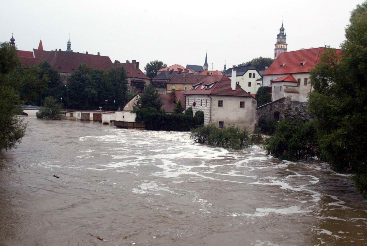 Povodně 2002: Český Krumlov.