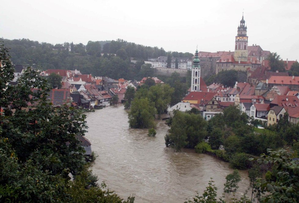 Povodně 2002: Český Krumlov.