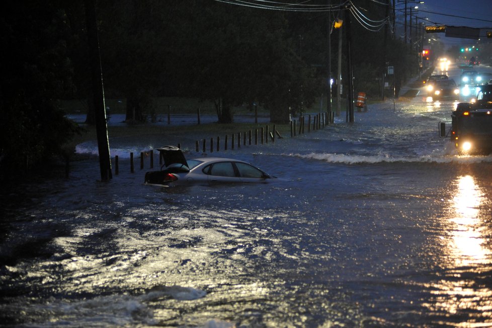 Povodně v Texasu během řádění hurikánu Harvey