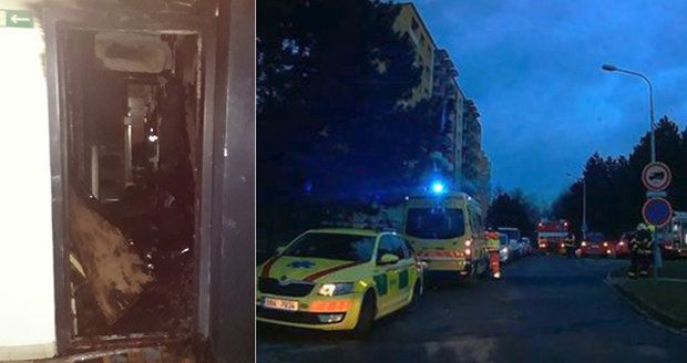 V Brně vyhořel byt: Majitel uvízl na balkoně, prasklé stoupačky komplikovaly práci