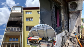 V bytovém domě v Prostějově hořely dva balkony.