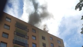 Požár panelového domu v České Třebové