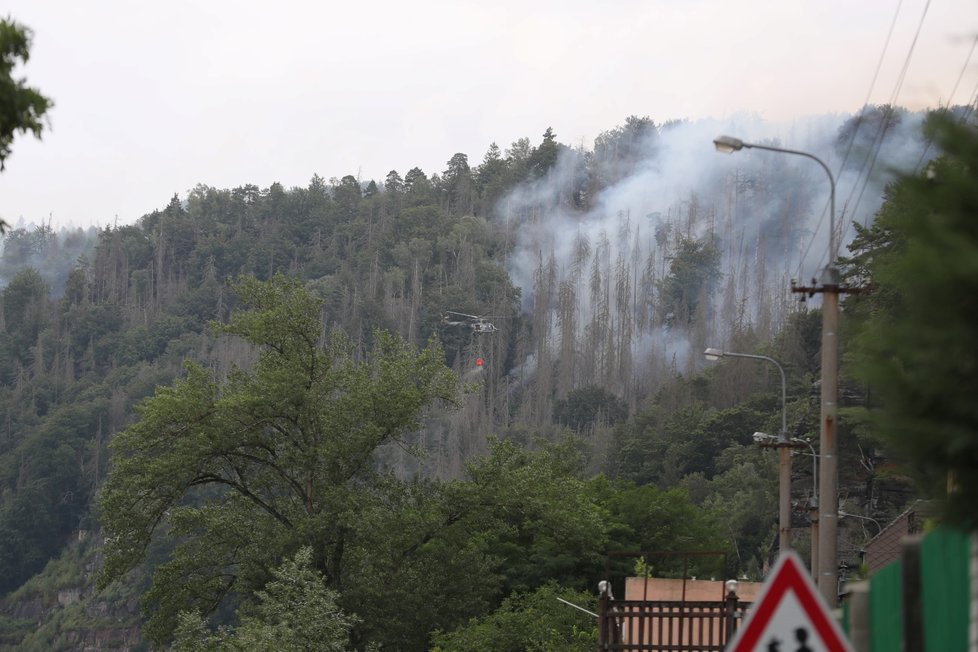 Požár v Českém Švýcarsku. (26.7.2022)