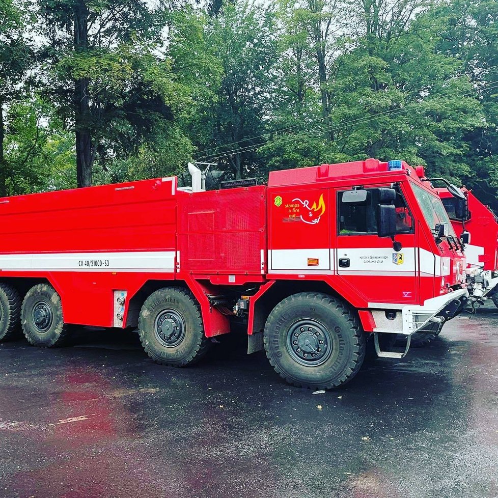Na pomoc s likvidací požáru se v sobotu opět vydali i olomoučtí hasiči.