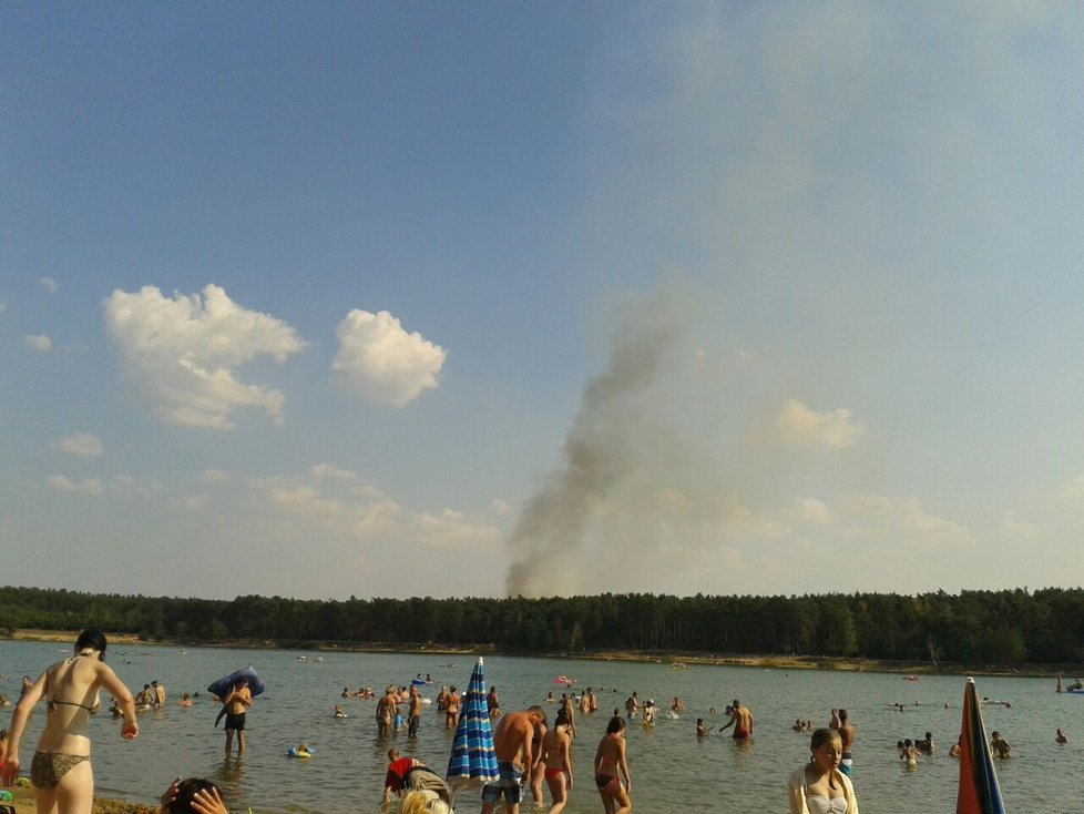 Požár v Lhotě u Staré Boleslavi