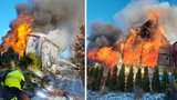 Mohutný požár na Blanensku: Zlikvidoval chatu za několik milionů korun