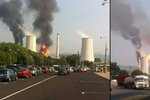 Požár chemičky v Litvínově.