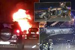 Ohnivé peklo na D1: Při hromadné bouračce uhořel řidič!