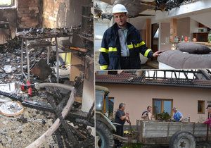 Ohnivé peklo postihlo dobrovolného hasiče: Plameny připravily šestičlennou rodinu o střechu.