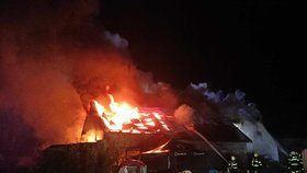 Požár domu v Odolenovicích na Jablonecku.