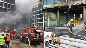 V pražských Holešovicích hořelo na stavbě administrativní budovy.