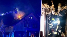 V Horní Malé Úpě hořel penzion: Vznikla téměř milionová škoda