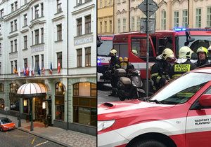 V neděli ráno hořelo v secesním hotelu v centru Prahy. Hasiči evakuovali 60 hostů.