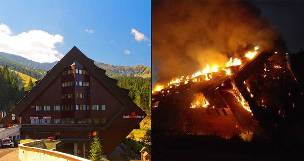 Slovenský hotel lehl popelem. Jeden člověk zemřel, 130 hostů se muselo evakuovat