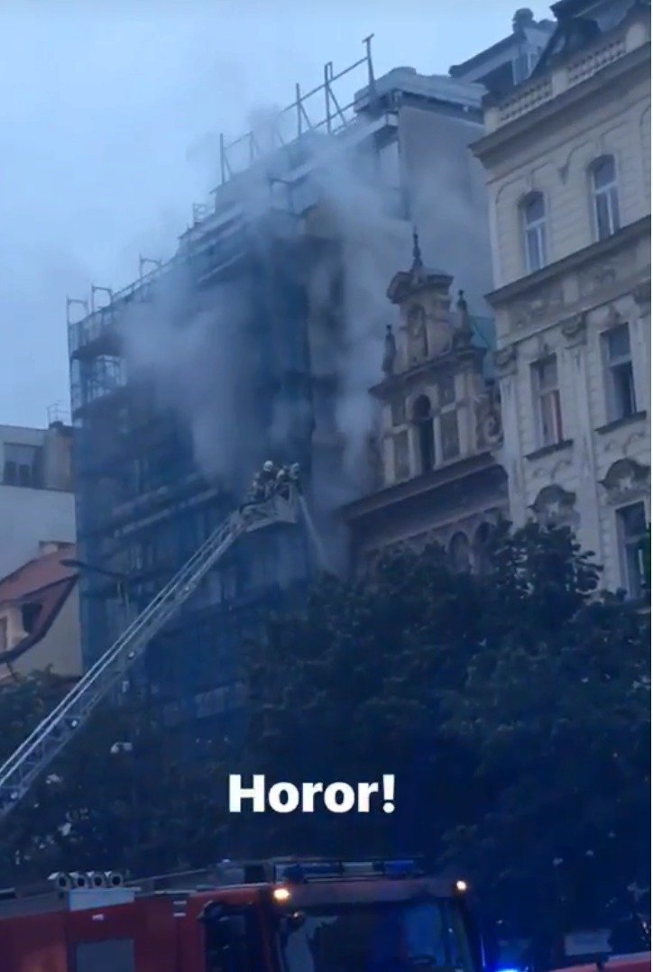 Požár hotelu na Václavském náměstí