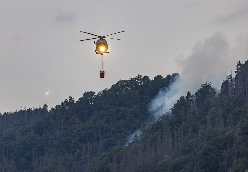 Požár v Národním parku České Švýcarsko (26. 7. 2022)