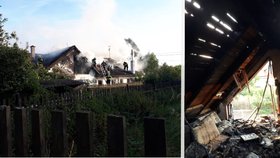Požár rodinného domu na Benešovsku: Před plameny hasiči zachránili psa