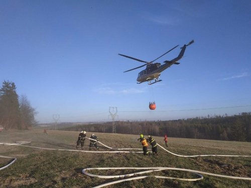 Devět hodin hasili hasiči u Dětřichova nad Bystřicí rozsáhlý požár lesního porostu.