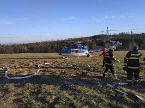 Devět hodin hasili hasiči u Dětřichova nad Bystřicí rozsáhlý požár lesního porostu.