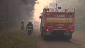 Požár lesa ve slovenském Záhoří.