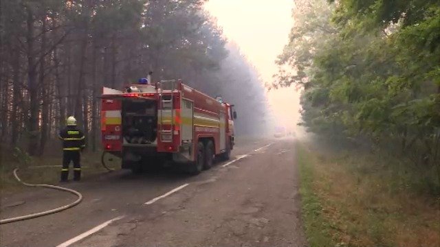 Požár lesa ve slovenském Záhoří