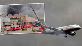 Letadla, která chtěla přistát na berlínském letišti Tegel, musela proletět hustým dýmem