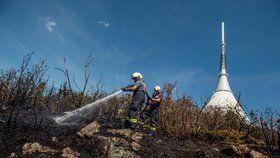 Požár lesa a trávy o rozloze zhruba hektaru na vrcholu Ještědu se hasičům podařilo 13. srpna 2018 odpoledne po dvou hodinách dostat pod kontrolu. Do zásahu se zapojilo 19 jednotek, což je kolem stovky hasičů.