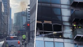 Požár mrakodrapu v Londýně (7. 3. 2022)
