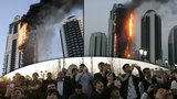 Ohnivé drama v Čečensku: Požár zachvátil mrakodrap, kde má byt i Depardieu