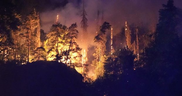 Mapa požáru v Národním parku České Švýcarsko: Která místa ohrožují plameny?