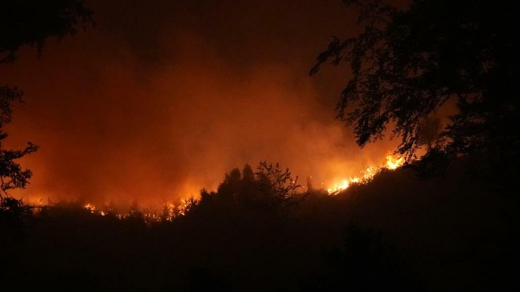 Požár v Českém Švýcarsku (25. 7. 2022)