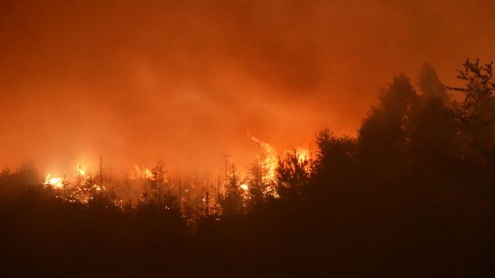 Požár v Českém Švýcarsku (25. 7. 2022)