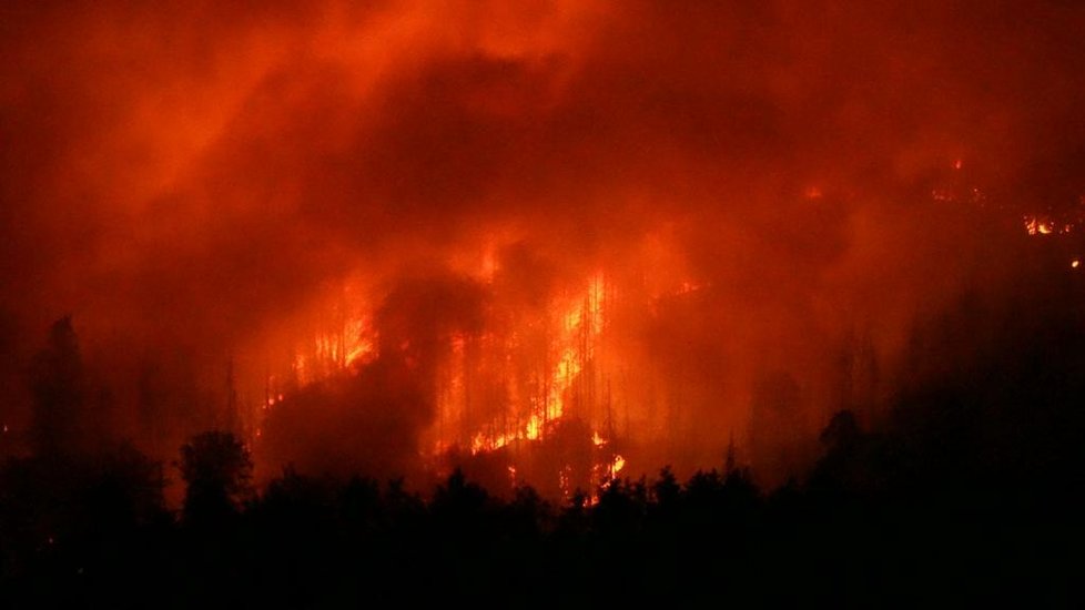 Požár v Českém Švýcarsku (25. 7. 2022)