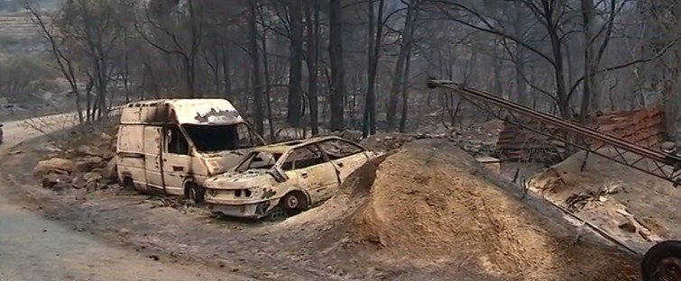 Požár na Pelješaci zanechal obrovské škody.