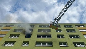 Požár bytu ve Frýdku-Místku. (30.6.2023)
