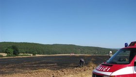 U Hromnice na severu Plzeňska shořelo pole o ploše 500x100 m. 