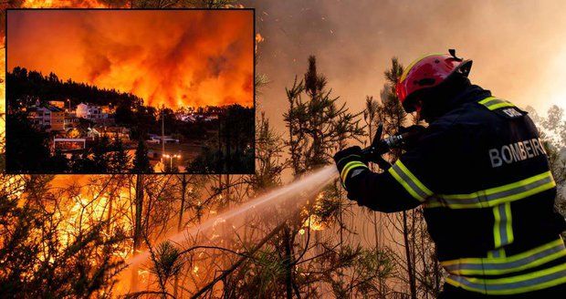 Ohnivé peklo v Portugalsku: 3000 hasičů bojuje s desítkami požárů