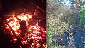 Ve spáleništi posedu na Bruntálsku hasiči objevili uhořelého muže.