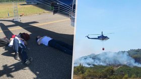 V Albánii pomáhají hasit i čeští policisté: Z Prahy letěli vrtulníkem deset hodin