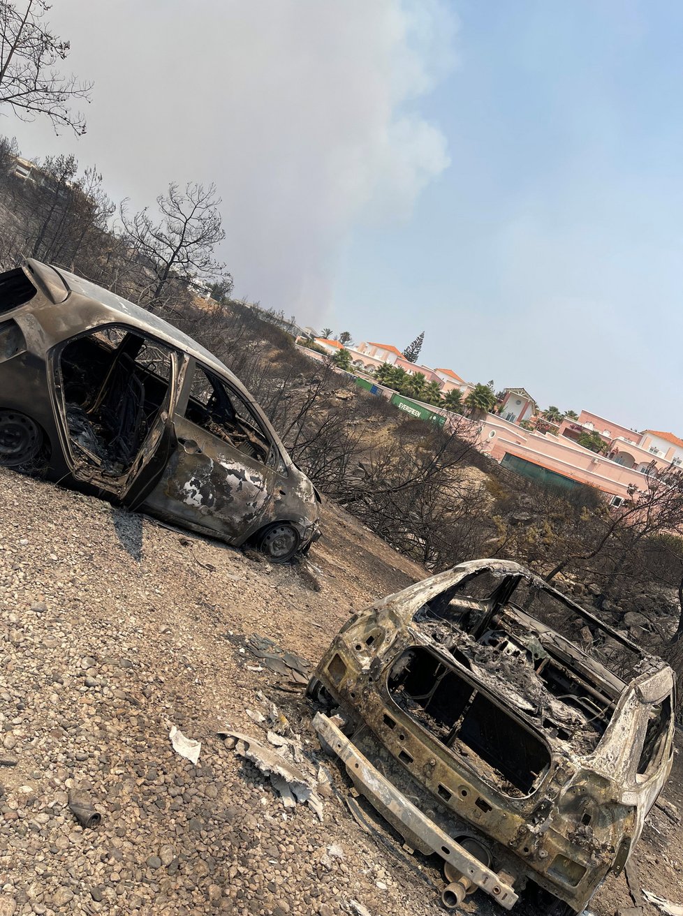 Požáry na řeckém ostrově Rhodos (červenec 2023)
