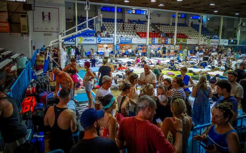 Evakuace na řeckém ostrově Rhodos (červenec 2023)