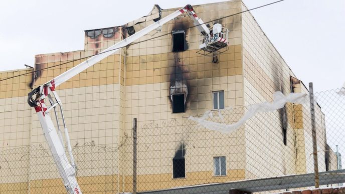 Požár ruského obchodního centra