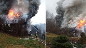 Liberečtí hasiči likvidovali požár dřevěné roubenky: V plamenech zahynul senior