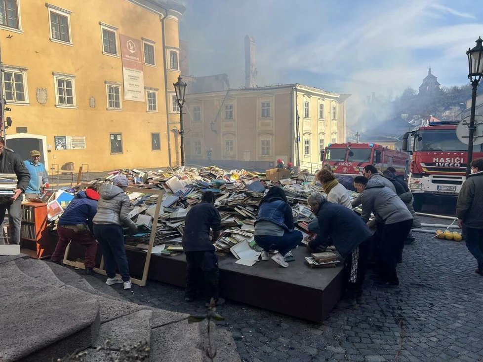 Požár v historickém centru Banské Štiavnice (18.3.2023)