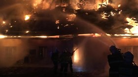 Požár bývalého statku v Bohdíkově