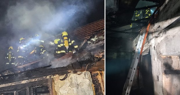 Při požáru ve Strážovicích hořel dům seniorky, zachránili ji ještě před příjezdem hasičů sousedé.